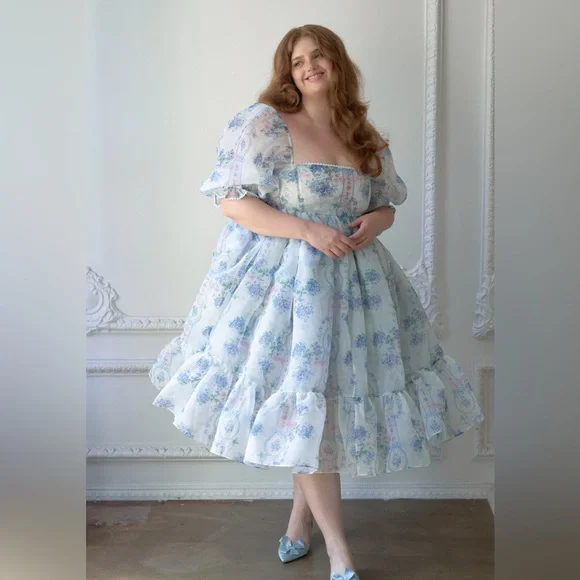 La Belle Etoile Organza French Puff Dress -SELKIE - Main Image